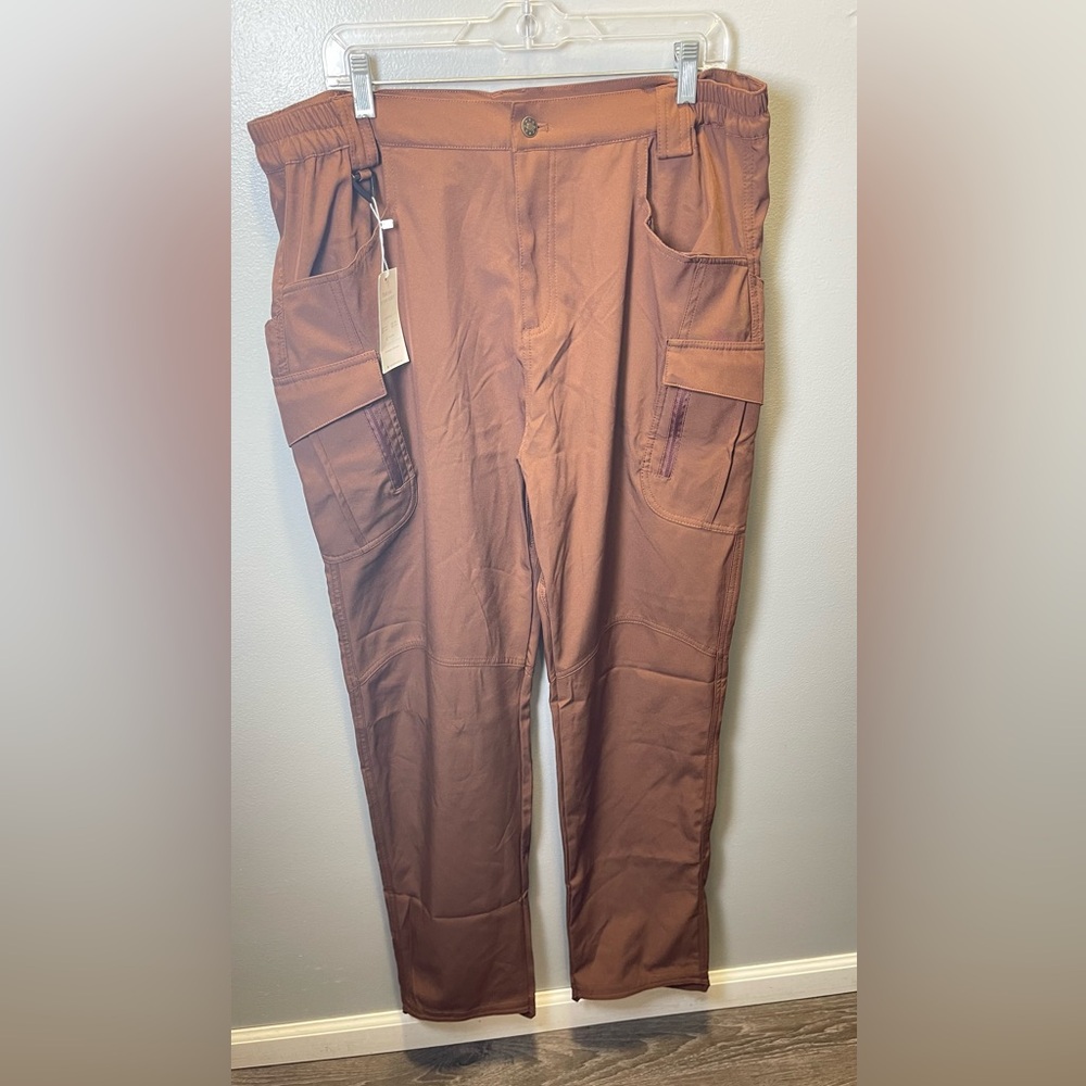 FlexCamo NEW‎ Men's Tactical Waterproof Pants Brown Cargo Pockets Size 2XL